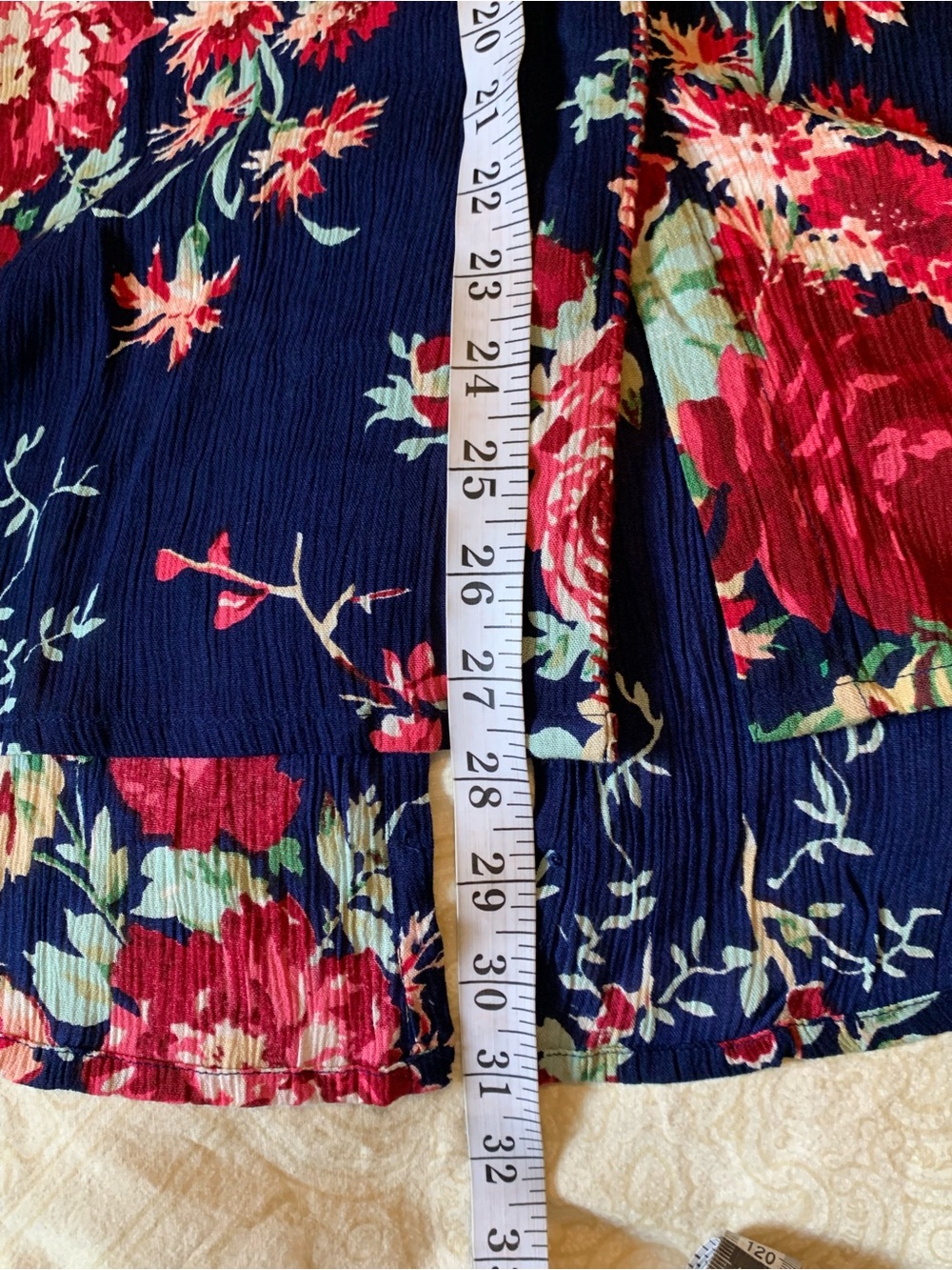 April Cornell Navy Floral Collared Sleeveless Blouse - Picture 9 of 11